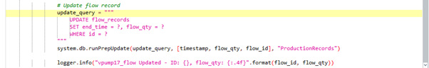 DB Update with tag scripting