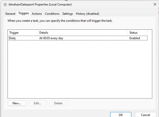 Windows Task Scheduler trigger + action