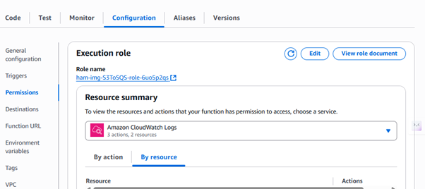 Lambda 1 execution role
