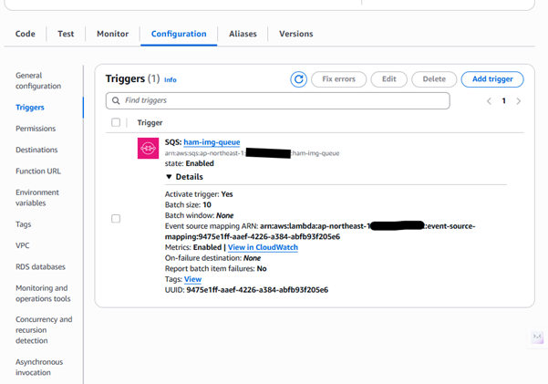 Lambda 2 SQS trigger