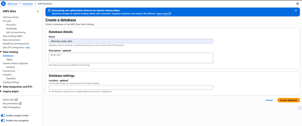 Glue crawler settings