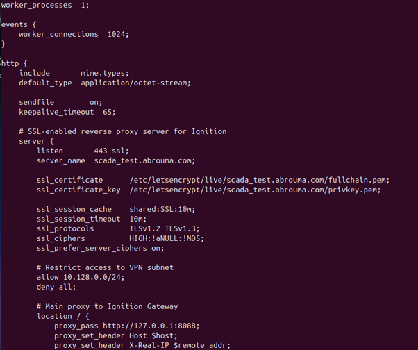 Sample nginx.conf file