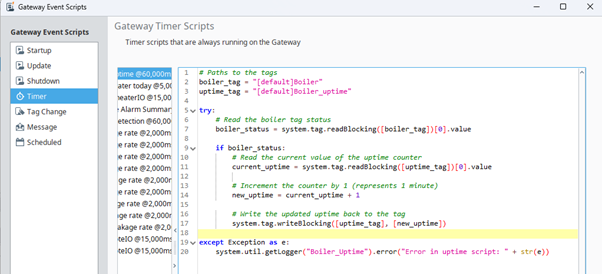 Gateway timer script