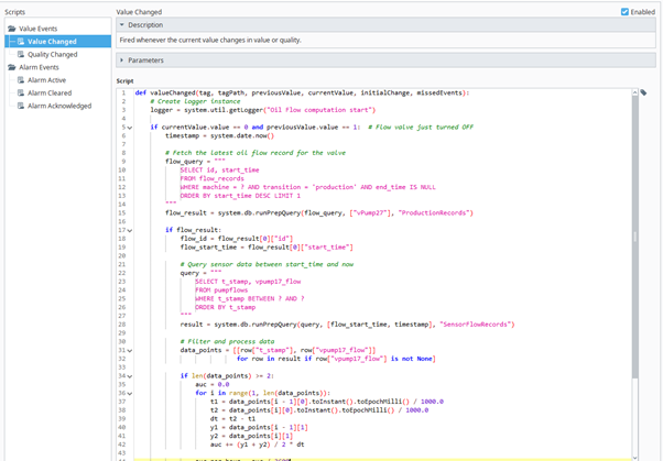 Tag scripting integration